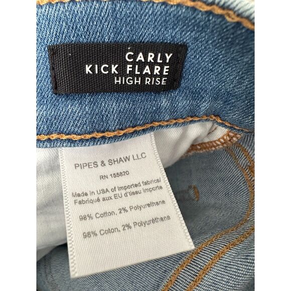 VERONICA BEARD Carly Kick Flare Jeans High Rise Button Fly Astra Wash Women's 24 - Picture 9 of 11